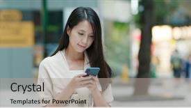  Presentation with sms - Colorful slide deck enhanced with mobile phone for sending sms backdrop and a light gray colored foreground