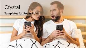  Presentation with together puzzle pieces beautiful - Colorful PPT layouts enhanced with mobile phone having an argument backdrop and a coral colored foreground