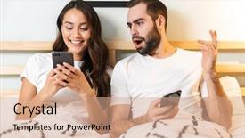  Presentation with together - PPT theme having mobile phone having an argument background and a coral colored foreground