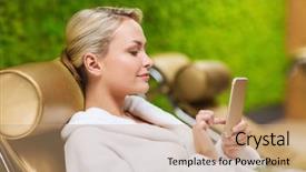  Presentation with wireless sensor networks agriculture technology - PPT layouts consisting of mobile phone health - people beauty lifestyle technology background and a coral colored foreground