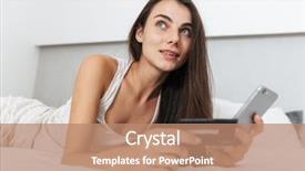  Presentation with mobile home - Presentation theme consisting of mobile phone holding credit card background and a coral colored foreground