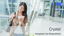  Presentation with flight - Cool new theme with mobile phone in airport backdrop and a white colored foreground