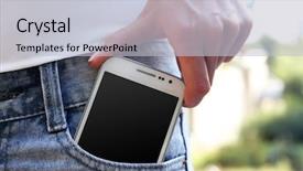 Presentation with nurse and mobile phone - PPT theme with mobile phone in jeans pocket background and a light gray colored foreground