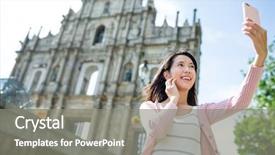  Presentation with asia - Slide deck featuring mobile phone in macao background and a gray colored foreground