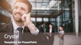  Presentation with phone - Audience pleasing slides consisting of mobile phone in office premises backdrop and a  colored foreground