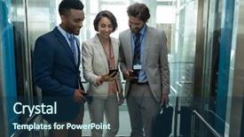  Presentation with elevator - Audience pleasing slide set consisting of mobile phone in the elevator backdrop and a navy blue colored foreground