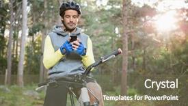  Presentation with mobile phone and germs - Audience pleasing presentation theme consisting of mobile phone in the forest backdrop and a violet colored foreground