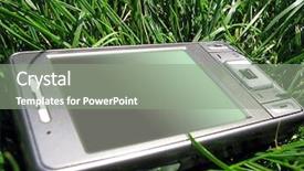  Presentation with grass - Theme with mobile phone in the grass background and a  colored foreground