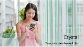  Presentation with mobile use - Slides enhanced with mobile phone inside shopping mall background and a lemonade colored foreground