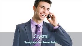  Presentation with phone - Amazing theme having mobile phone isolated on white backdrop and a ocean colored foreground