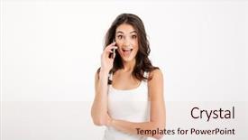  Presentation with tank - Amazing PPT theme having mobile phone isolated over white backdrop and a lemonade colored foreground