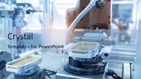  Presentation with mobile robot - Cool new slide deck with mobile phone mold in robotic backdrop and a light blue colored foreground