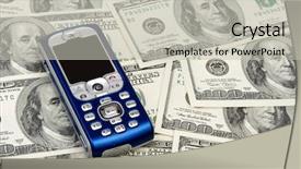  Presentation with mobile money - Amazing slides having mobile phone on money background backdrop and a  colored foreground