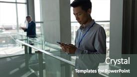  Presentation with mobile first - Cool new PPT theme with mobile phone on the first backdrop and a dark gray colored foreground