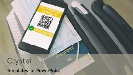  Presentation with mobile-health - Presentation design enhanced with mobile-phone-on-the-suitcase background and a light gray colored foreground