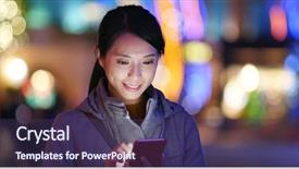  Presentation with golden light - Slides enhanced with mobile phone over golden background and a violet colored foreground