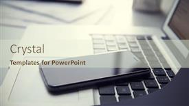  Presentation with keyboard - Slides with mobile-phone-resting-on-laptop background and a cream colored foreground