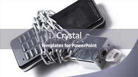 Presentation with mobile security - Amazing theme having mobile phone security backdrop and a gray colored foreground