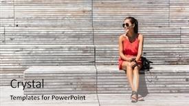  Presentation with travel app - Slide set consisting of mobile phone using smartphone app background and a  colored foreground