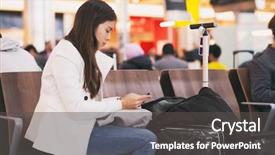  Presentation with nurse and mobile phone - Presentation theme enhanced with mobile phone waiting for delay background and a dark gray colored foreground