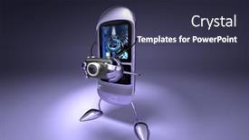  Presentation with camera - Presentation theme featuring mobile-phone-with-a-camera background and a wine colored foreground