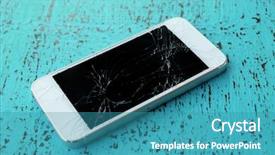 Presentation with nurse and mobile phone - Colorful PPT theme enhanced with mobile phone with broken screen backdrop and a teal colored foreground