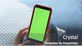  Presentation with green screen - Colorful presentation theme enhanced with mobile phone with green backdrop and a ocean colored foreground