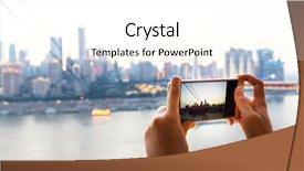  Presentation with photograph - Slides with mobile phone with photograph background and a white colored foreground