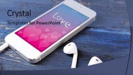  Presentation with mobile phone and germs - Presentation theme with mobile phone with romantic screensaver background and a  colored foreground