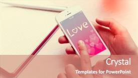 Presentation with romantic - Theme enhanced with mobile phone with romantic screensaver background and a  colored foreground