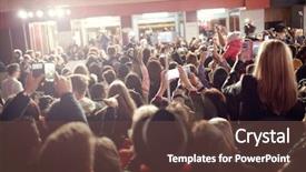  Presentation with red carpet - PPT theme consisting of mobile phones at a red background and a tawny brown colored foreground