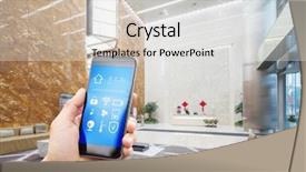  Presentation with mobile security - Slides featuring mobile phont with smart home background and a light gray colored foreground