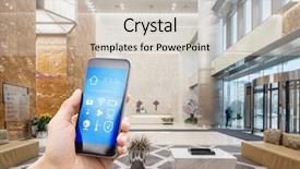  Presentation with smart home automation system - Amazing PPT theme having mobile phont with smart home backdrop and a soft green colored foreground