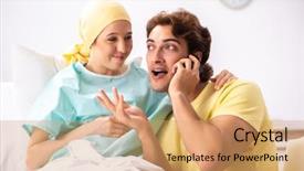  Presentation with radiation - Theme having mobile radiation - husband looking after wife background and a  colored foreground