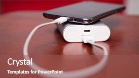  Presentation with mobile charging - Beautiful presentation design featuring mobile recharge - cell phone charging with power backdrop and a tawny brown colored foreground