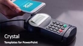  Presentation with mobile banking - Presentation consisting of mobile screen showing payment successful background and a black colored foreground