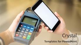  Presentation with pay - Amazing presentation theme having mobile sim - customer pay with cellphone backdrop and a soft green colored foreground