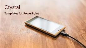  Presentation with mobile charging - Presentation design enhanced with mobile smart phone charging background and a lemonade colored foreground