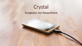  Presentation with mobile charging - Presentation design having mobile smart phone charging background and a lemonade colored foreground