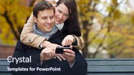  Presentation with man joined woman - Slides featuring umts - happy man and woman using background and a wine colored foreground