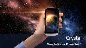  Presentation with people mobile technology - Theme enhanced with mobile solar - business future technology and people background and a navy blue colored foreground