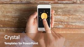  Presentation with forecast - Colorful presentation design enhanced with mobile solar - people weather forecast and technology backdrop and a red colored foreground