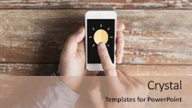  Presentation with forecast - Presentation having mobile solar - people weather forecast and technology background and a coral colored foreground