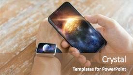  Presentation with people mobile technology - Beautiful PPT layouts featuring mobile solar - technology future and people concept backdrop and a coral colored foreground