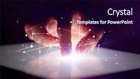  Presentation with mobile network - Cool new presentation with mobile synchrinization - finger touching tablet with global backdrop and a wine colored foreground