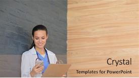  Presentation with doctor black children - Audience pleasing presentation theme consisting of mobile technology nurses - young woman doctor sitting backdrop and a coral colored foreground
