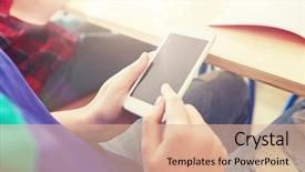  Presentation with high school testing - Audience pleasing theme consisting of mobile testing - education high school learning technology backdrop and a coral colored foreground