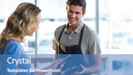  Presentation with nfc technology - Cool new presentation with mobile wallet - woman paying bill through smartphone backdrop and a teal colored foreground