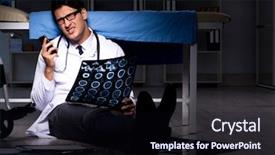  Presentation with hospital - PPT layouts having mobile xray - doctor working night shift background and a  colored foreground