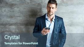  Presentation with good - Colorful PPT layouts enhanced with mobilephone - portrait of a businessman successful backdrop and a ocean colored foreground